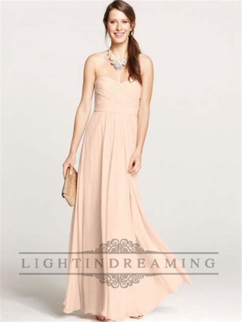 Strapless Shirred Sweetheart Floor Length Bridesmaid Dress 2193625