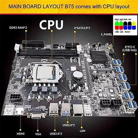 2 Placas Base B75 12 Usb3 0 Btc Para Minería Cpu ventilador Cuotas