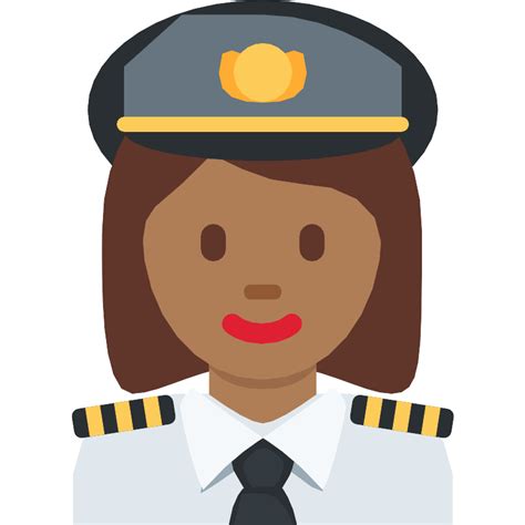 Woman Pilot Medium Dark Skin Tone Vector Svg Icon Svg Repo