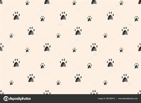 Pattern Dog Paw Print Card Invitation Track Domestic Animal — Stock
