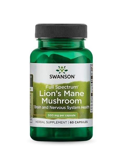 Swanson Full Spectrum Lion S Mane Mushroom 500mg 60 Caps