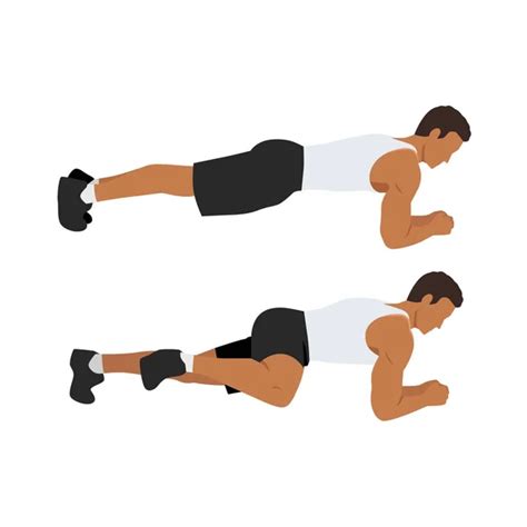 Man Doing Modified Crunches Abdominals Exercise Flat Vector