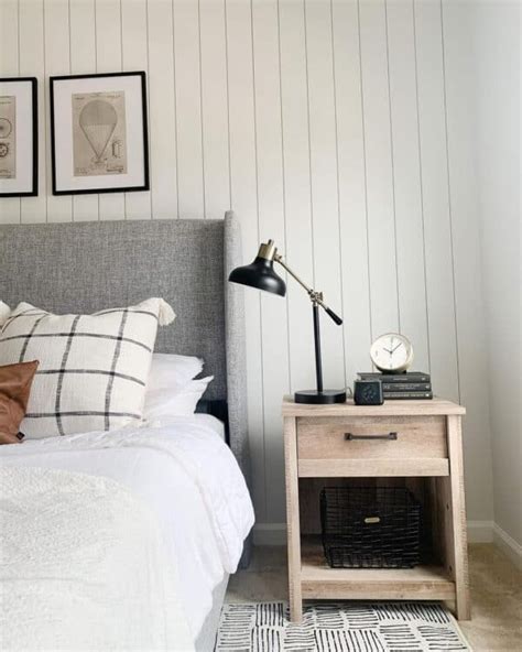 Bedroom with White Shiplap Wall - Soul & Lane