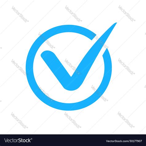 Check Mark Correct Icon Blue Checkmark In Circle Vector Image