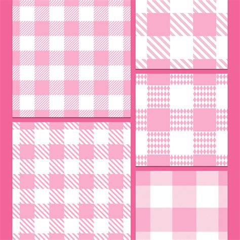 Pink Gingham Patterns V2 MasterBundles