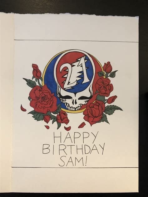 Grateful Dead Happy Birthday Card Printable Cards