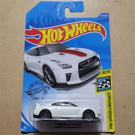 Jual HOT WHEELS KEMASAN KERUT TEKUK NISSAN GT R R MODEL ANNIVERSARY VERSION