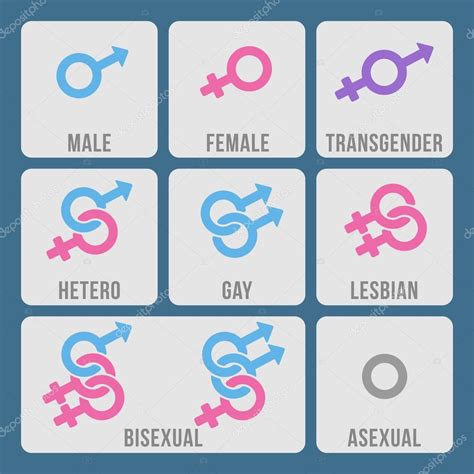 Vector Gender And Sexual Orientation Color Icons Set — Stock Vector © Mssa 113960434