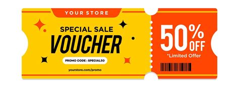 Yellow And Orange Special Sale Coupon Template With Exclusive Offer Up