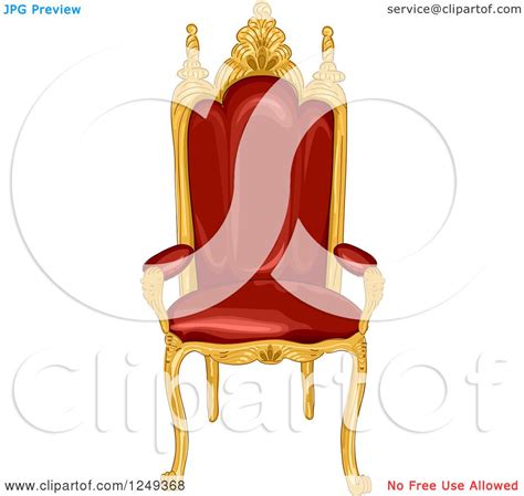 Clipart Of A Red And Gold Royal Kings Throne Chair Royalty Free Vector Illustration By Bnp