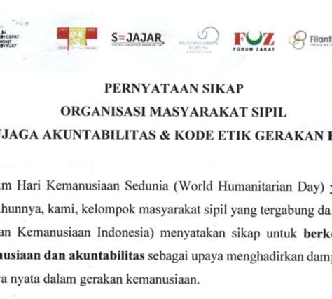 Pernyataan Sikap Organisasi Masyarakat Sipil Dalam Menjaga