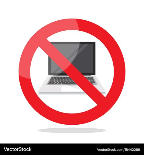 No laptop sign Royalty Free Vector Image - VectorStock