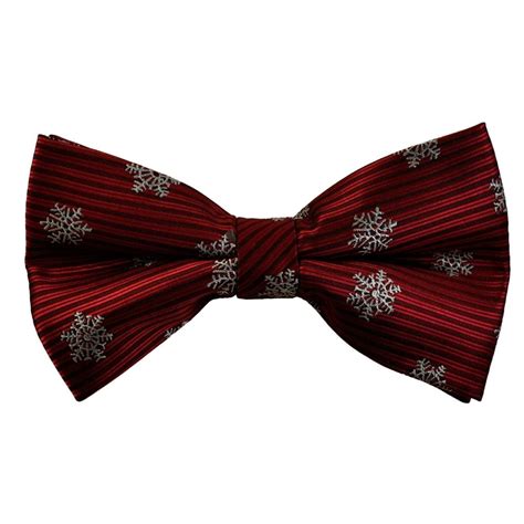 Red And White Snowflake Novelty Christmas Bow Tie