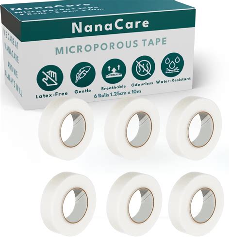 NanaCare Microporous Surgical Tape 1 25cm X 10m 6 Rolls Micropore