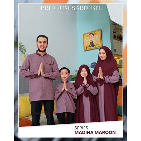 Jual Sarimbit Terbaru Series Madina Maroon By Arra Baju Couple