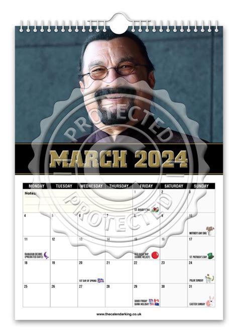 Steven Seagal 2024 Wall Calendar The Calendar King