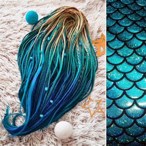 Mermaid Synthetic Double Ended Braids Blonde And Blue Dreads