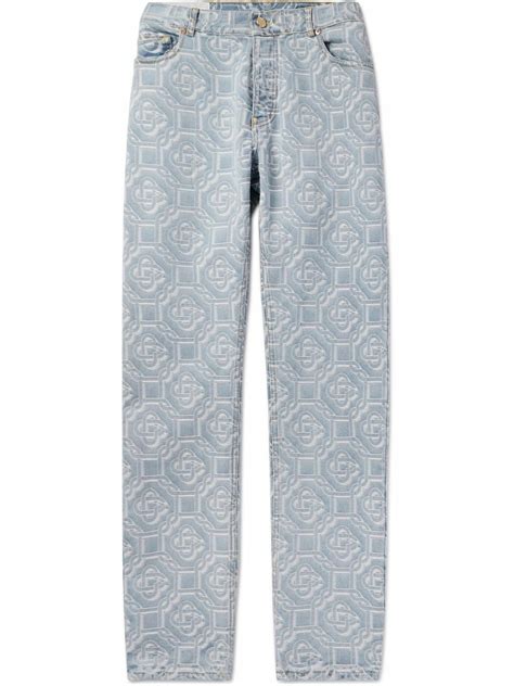 Casablanca Straight Leg Logo Jacquard Jeans Blue Casablanca