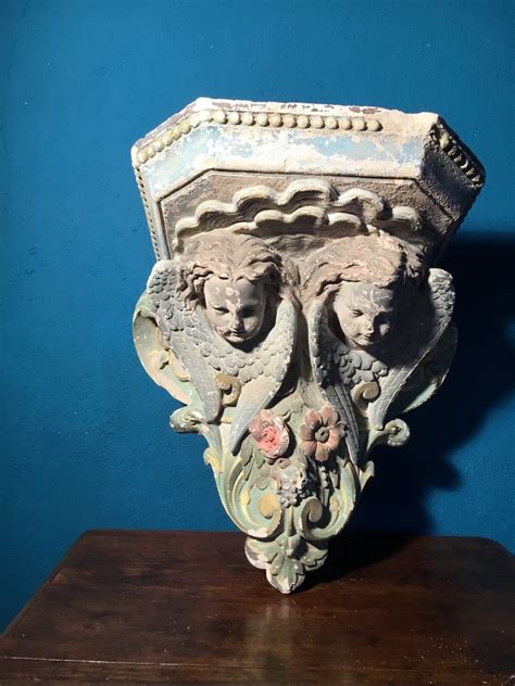 Proantic Wall Console In Polychrome Plaster Period Th Century