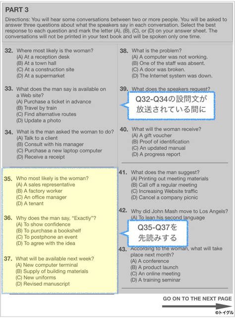 Toeic Part3 会話問題対策と解き方のポイント