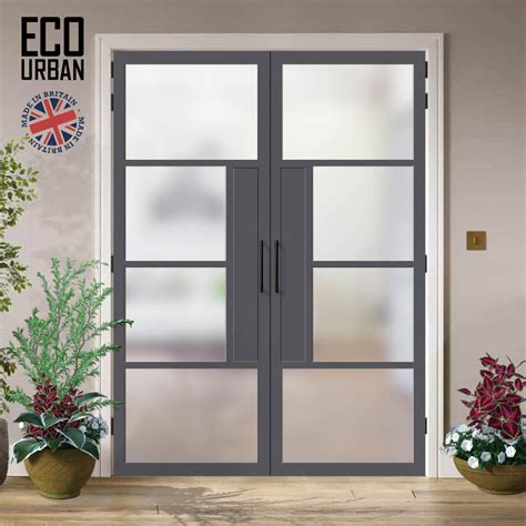 Handmade Eco Urban Boston 4 Pane Door Pair Dd6311sg Frosted Glass