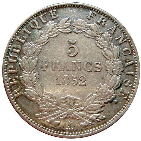 France 5 Francs 1852 A Louis Napoléon Bonaparte Silver Catawiki