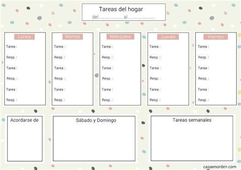Planificadores Descargables Para Ayudarte En Tu Día A Día Tareas Del