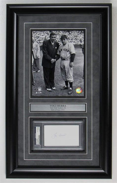 Yogi Berra W Babe Ruth Yankees Signed 8x10 Photo Collage Framed PSA DNA