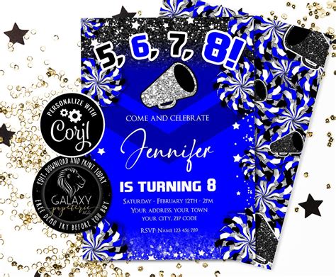 Blue Cheer Editable Invitation Cheer Party Editable Invitation