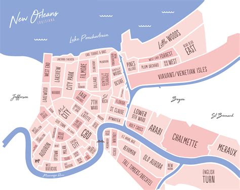 New Orleans Neighborhood Map Reve Realtors