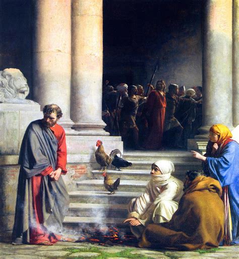 Peters Denial Of Christ Painting by Carl Bloch