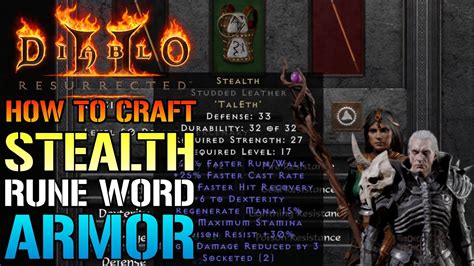 Diablo Resurrected How To Craft The Stealth Rune Word Armor Early