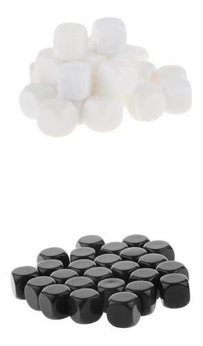 50x Dado Opaco En Blanco 16mm Seis Caras Dices D6 Para Dnd Cuotas Sin