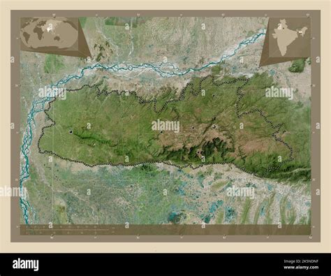 Meghalaya estado de la India Mapa satelital de alta resolución