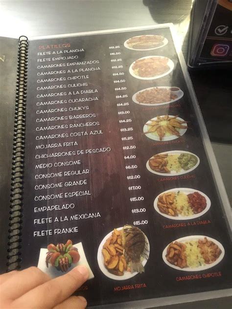 Menu At Mariscos El Chavalon Restaurant Maywood