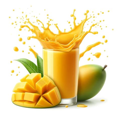 Premium Photo Mango Juices Splash Isolated On The White Background