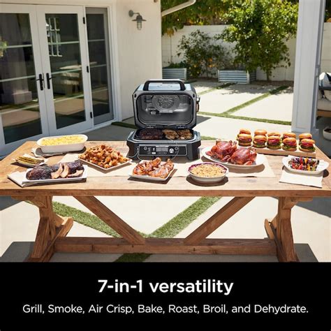 Ninja Pro Connect XL Outdoor Grill and Air Fryer 180-Sq in Blue Smart ...