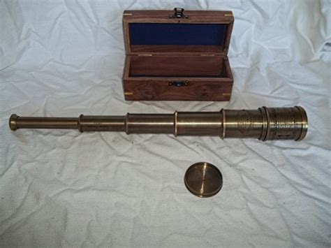 Telescoop Victorian Marine Telescope In Wooden Box Victorian Marine Telescope In Wooden Box