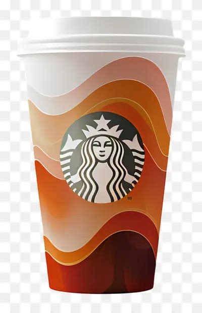 White cup with Starbucks logo, wave design - CleanPNG / KissPNG