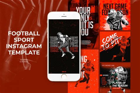 Football Sport Instagram Templates Deeezy