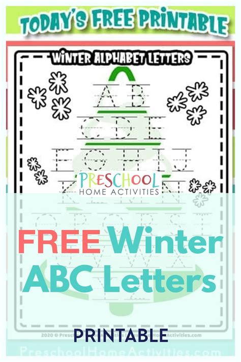 Todays Free Printable Is A Winter Alphabet Letter Worksheet A Trace