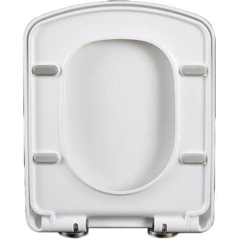 Abattant Wc Carrée Siège De Toilette Avec Frein De Chute Blanc