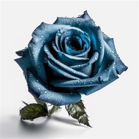 Premium Ai Image A Close Up Of A Blue Rose With Water Droplets On It