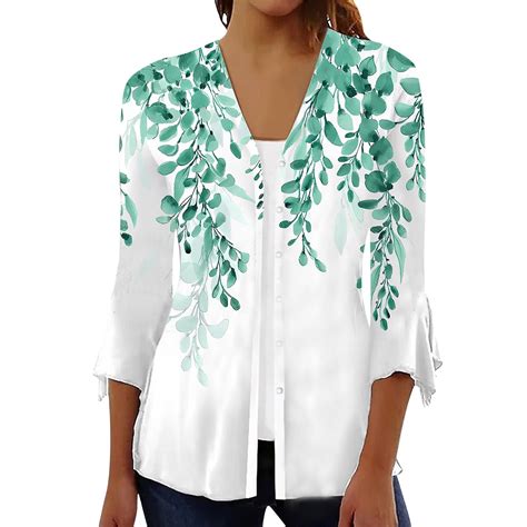 Lttvqm Womens Summer Cardigans Womens Casual 34 Sleeve Lightweight