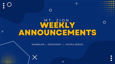 Mt Zion Weekly Announcements 5 7 2023 Youtube