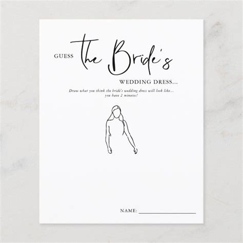 Guess The Bride S Dress Bridal Shower Game Zazzle Bridal Shower