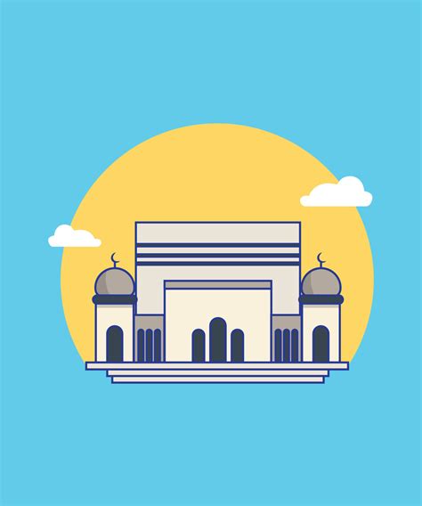 Modern Mosque Vector Illustration Flat Masjid Vector Design 24102172