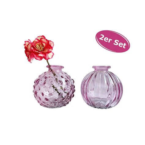 Glasvase Jive Vase Rose H Cm Er Set Kleine Vasen Blume