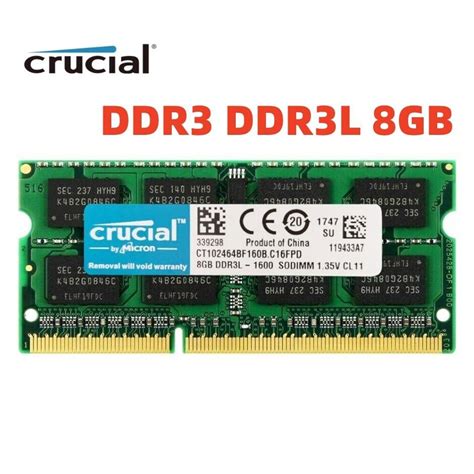 Crucial Ddr3l 4gb 8gb 1066mhz 1333mhz 1600mhz 135v So Dimm Ram Ddr3