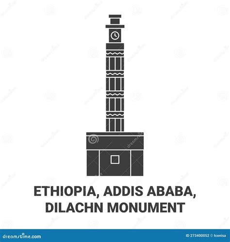 Ethiopia, Addis Ababa, Dilachn Monument Travel Landmark Vector ...